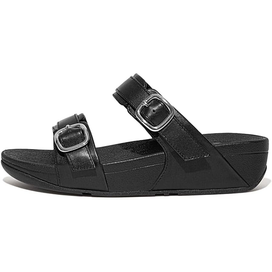 image:imageFitFlop Lulu Adjustable Leather Slides BuckleAll Black