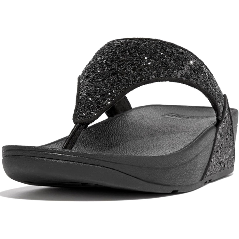 image:imageFitFlop Lulu MultiTonal Glitter ToePost SandalsBlack Glitter