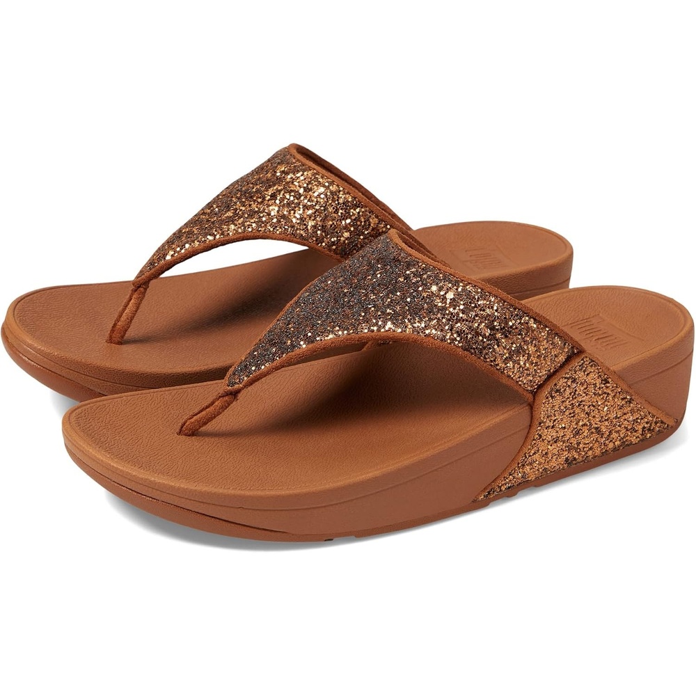 image:imageFitFlop Lulu MultiTonal Glitter ToePost SandalsLight Tan