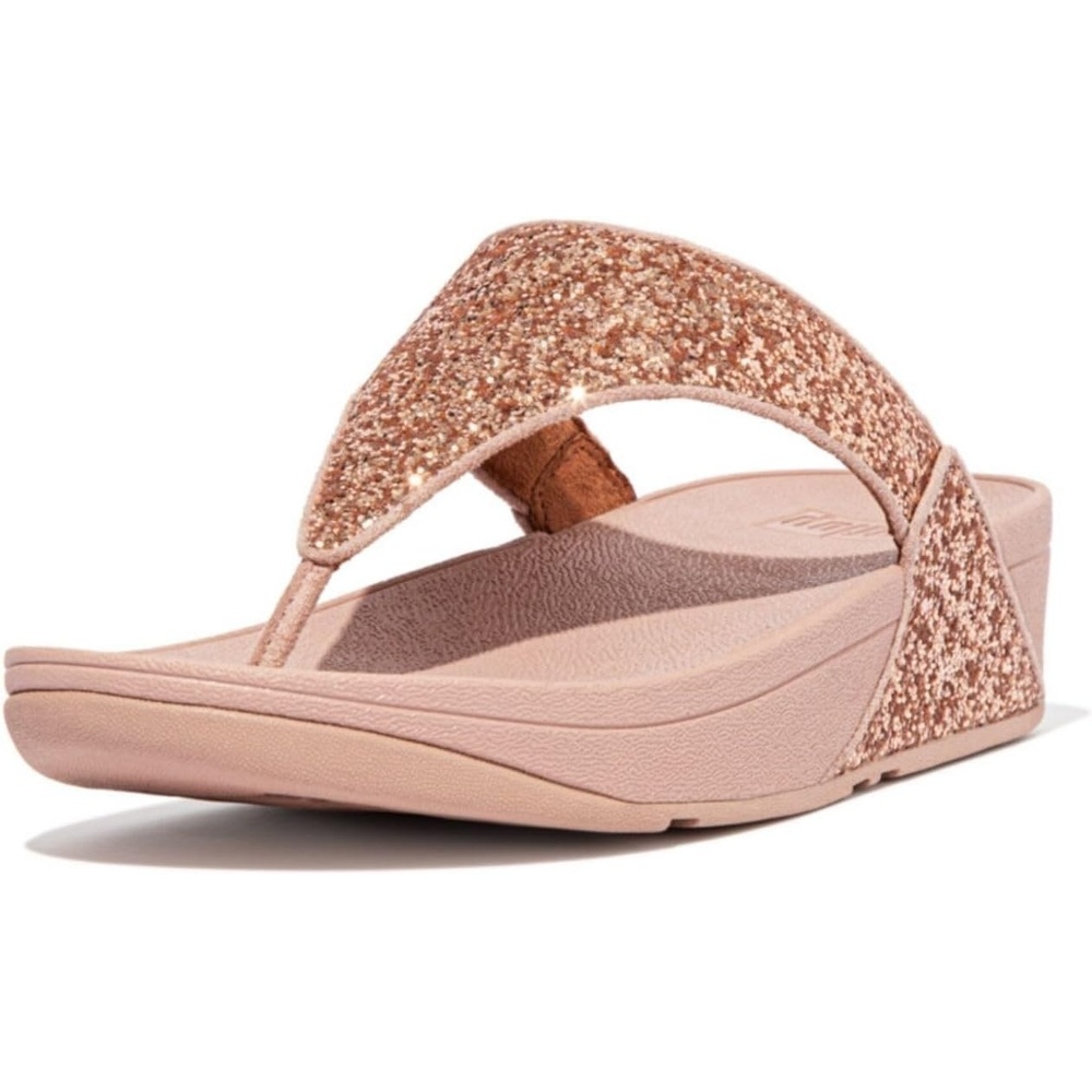 image:imageFitFlop Lulu MultiTonal Glitter ToePost SandalsRose Gold
