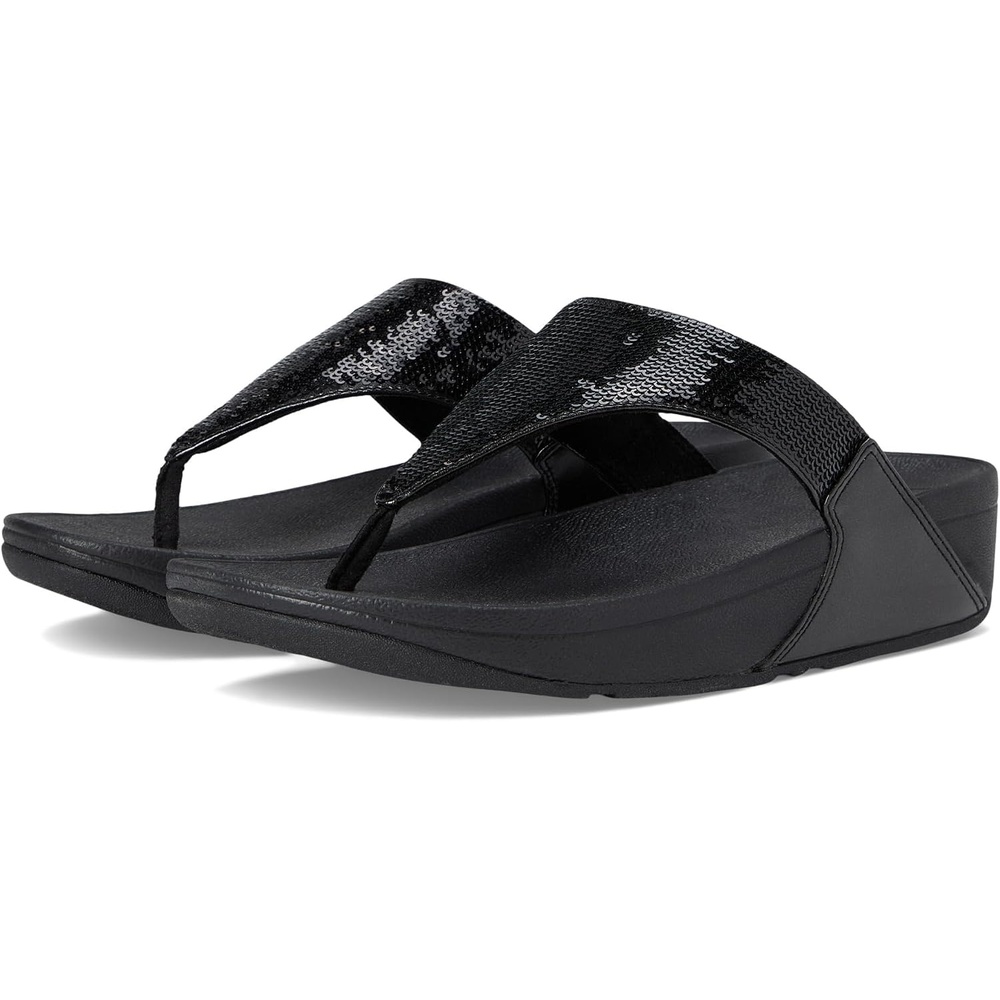 image:imageFitFlop Lulu Sequin ToePost SandalsAll Black