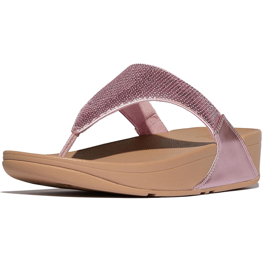 image:imageFitFlop Lulu Sequin ToePost SandalsMetallic Soft Blush