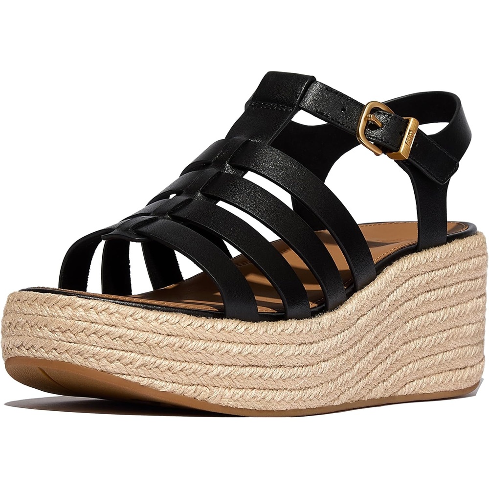 image:imageFitFlop Platfforms Espadrille Fisherman Wedge SandalsBlack
