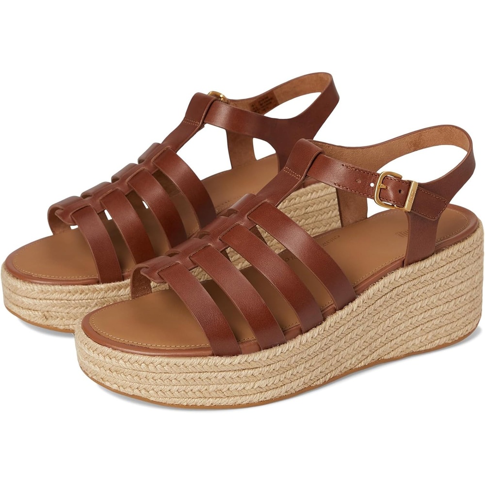 image:imageFitFlop Platfforms Espadrille Fisherman Wedge SandalsDeep Tan