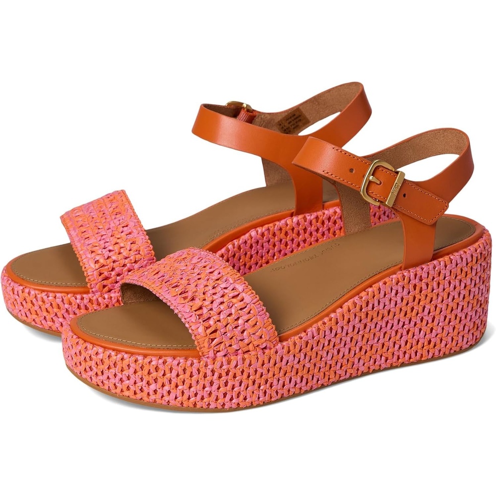image:imageFitFlop Platfforms Woven Wedge AnkleStrap SandalsSatsumaPinkperfect Mix