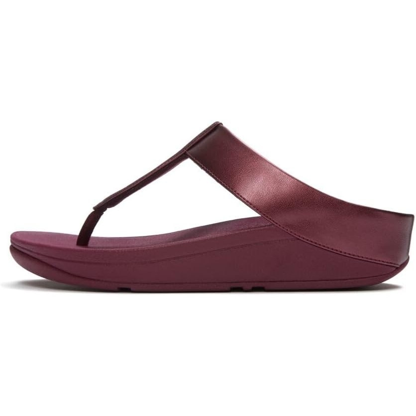 image:imageFitFlop Womens FINO Glitterdust Metallic Toe Post Flip Flop SandalDark Merlot