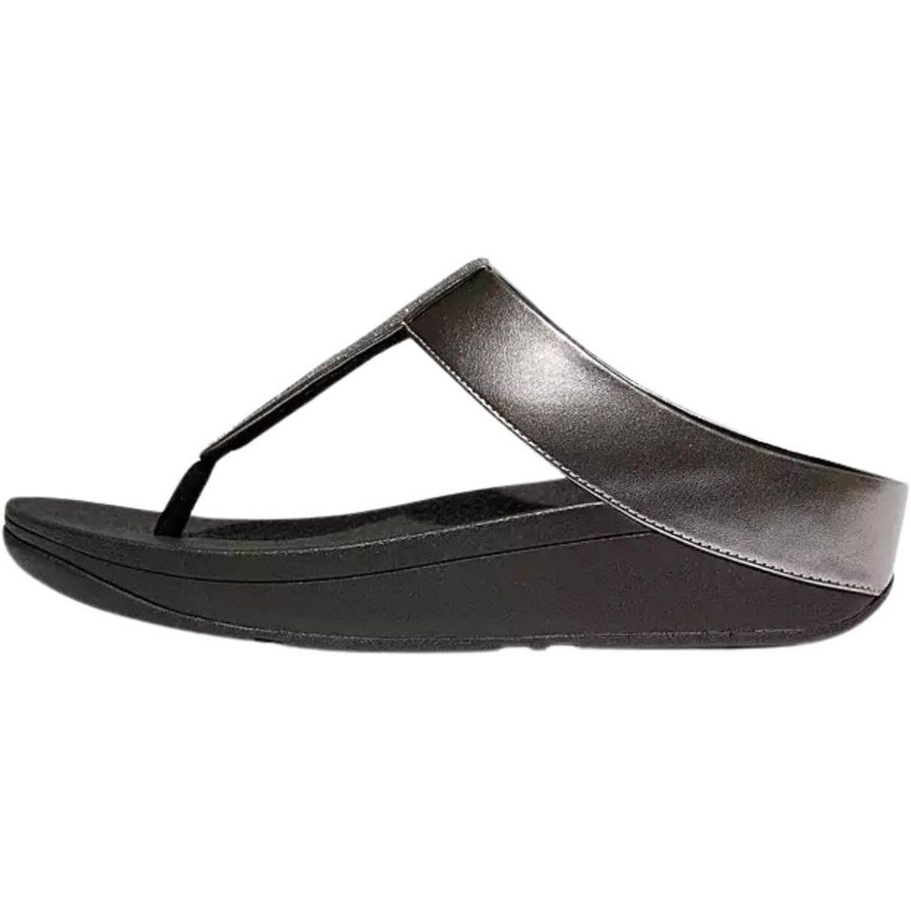 image:imageFitFlop Womens FINO Glitterdust Metallic Toe Post Flip Flop SandalPewter