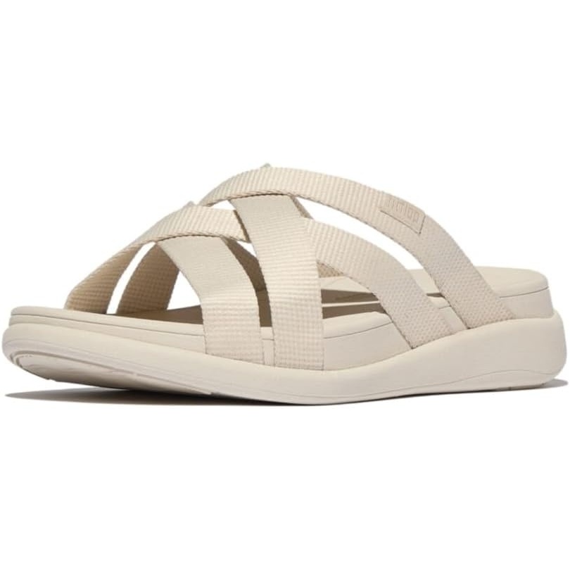 image:imageFitFlop Womens FMode Go Webbing Flatform Strappy Slide SandalParis Beige
