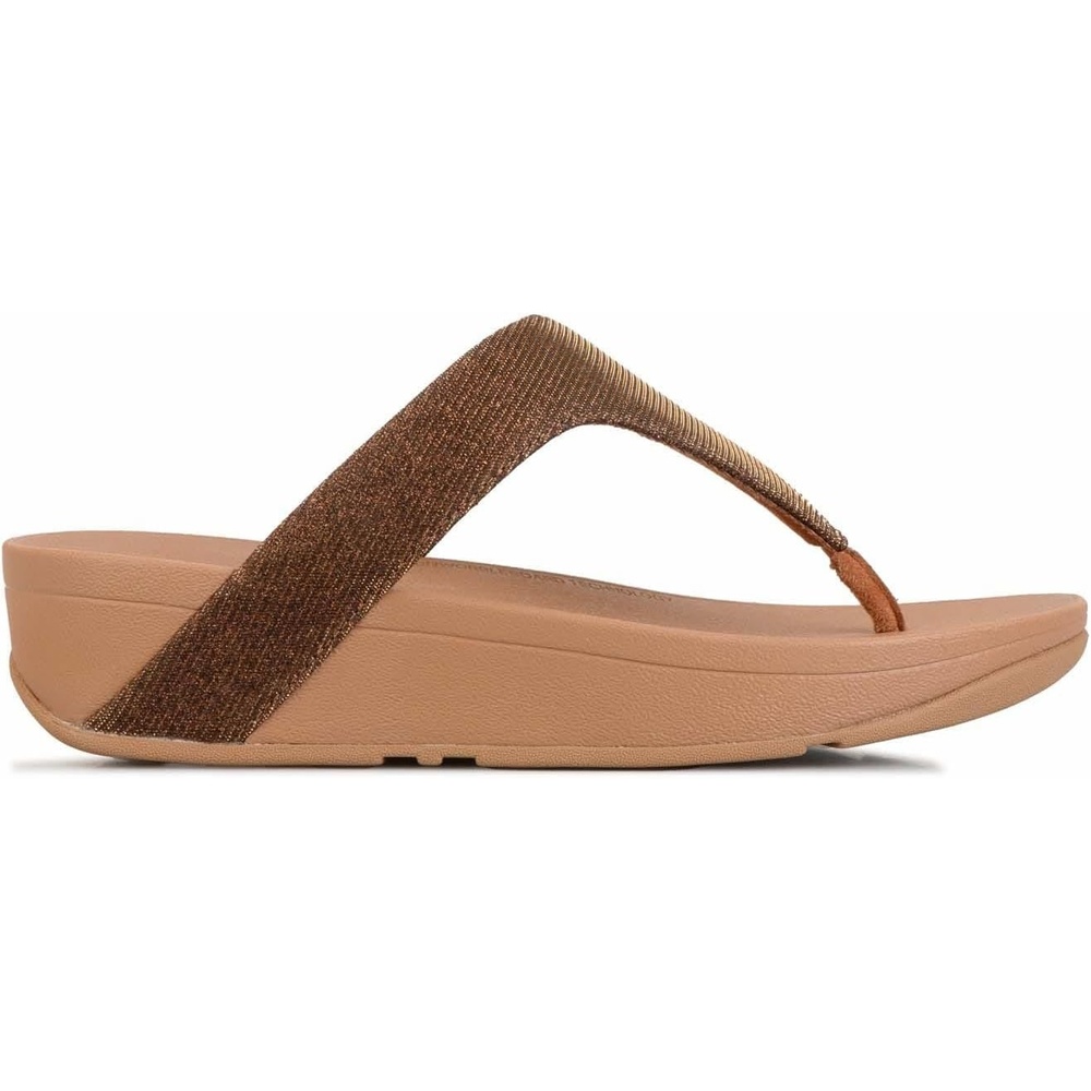 image:imageFitFlop Womens LULU Suede ToePost Sandals Lightweight Summer Walking Sandals with Cushioned Comfort Arch Support amp GripBronze