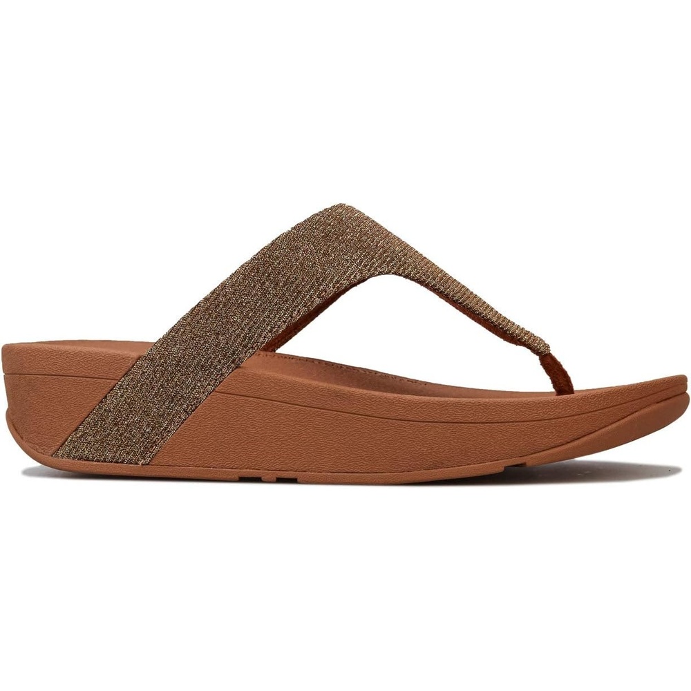image:imageFitFlop Womens LULU Suede ToePost Sandals Lightweight Summer Walking Sandals with Cushioned Comfort Arch Support amp GripGold Artisan Gold 667
