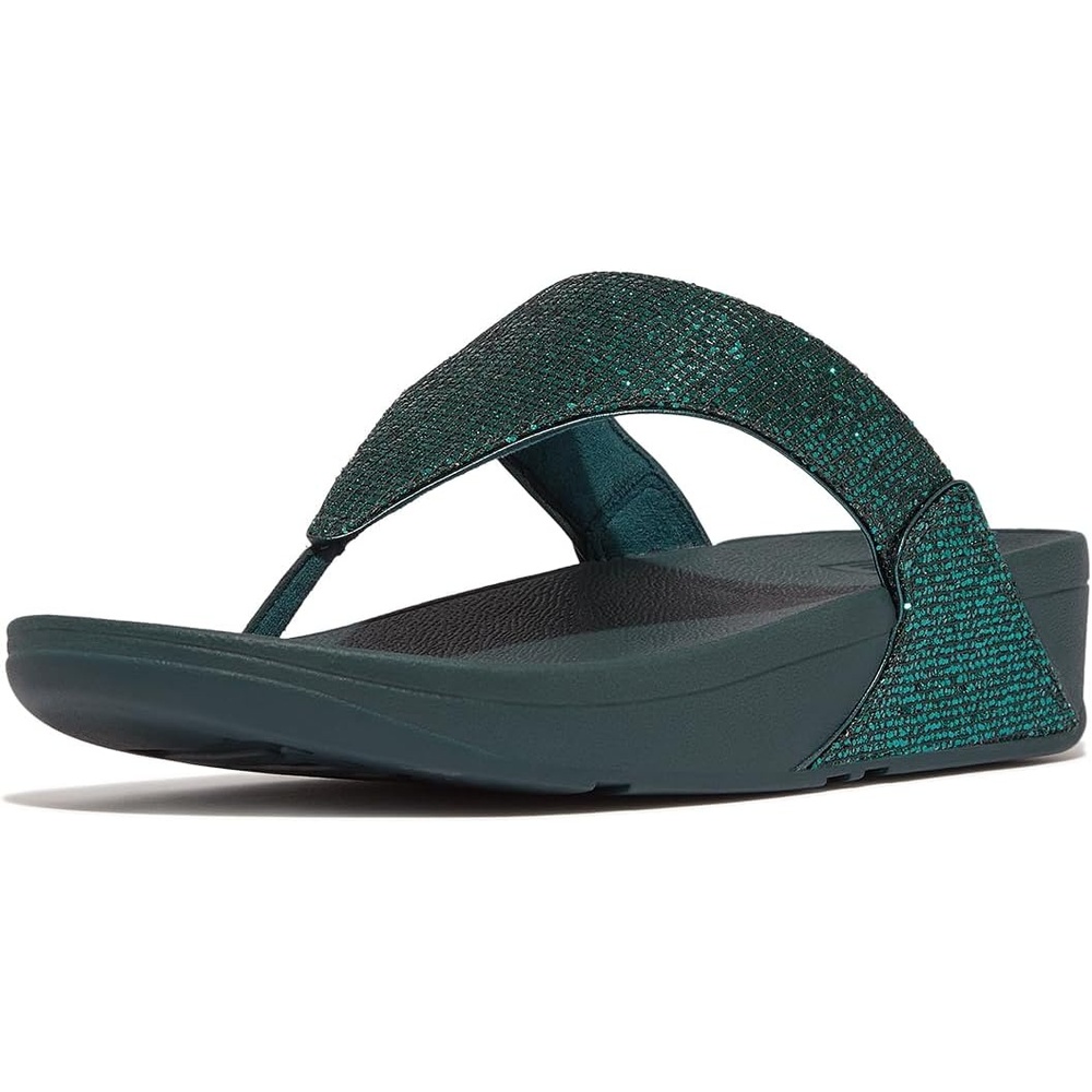 image:imageFitFlop Womens LULU Suede ToePost Sandals  Lightweight Summer Walking Sandals with Cushioned Comfort Arch Support amp GripGreen