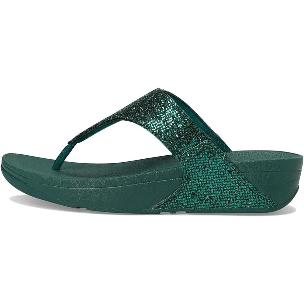image:imageFitFlop Womens LULU Suede ToePost Sandals Lightweight Summer Walking Sandals with Cushioned Comfort Arch Support amp GripMetallic Deep Teal