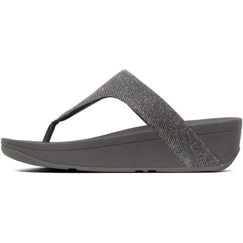 image:imageFitFlop Womens LULU Suede ToePost Sandals  Lightweight Summer Walking Sandals with Cushioned Comfort Arch Support amp GripPewter