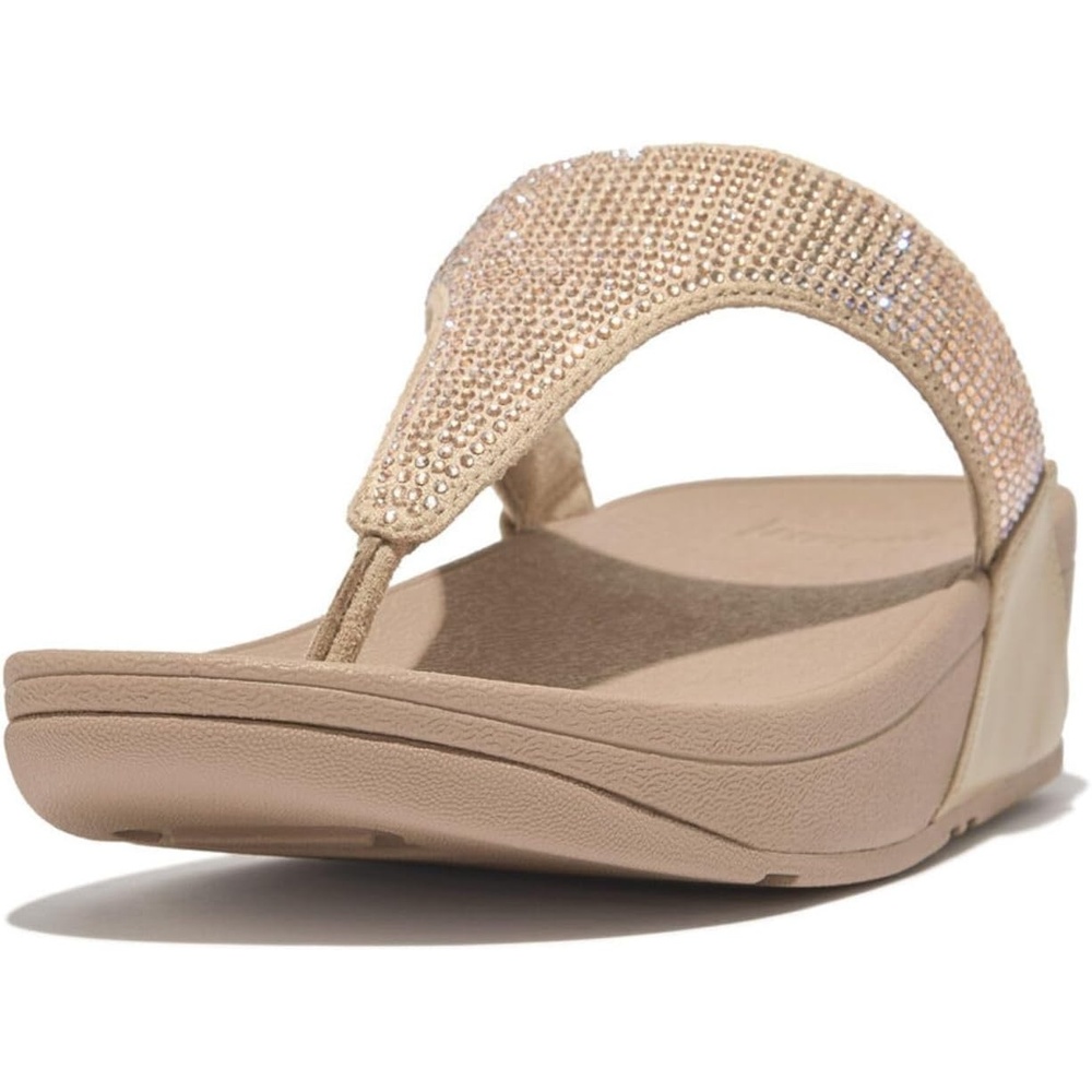 image:imageFitFlop Womens Lulu Crystal Embellished ToePost SandalsLatte Beige