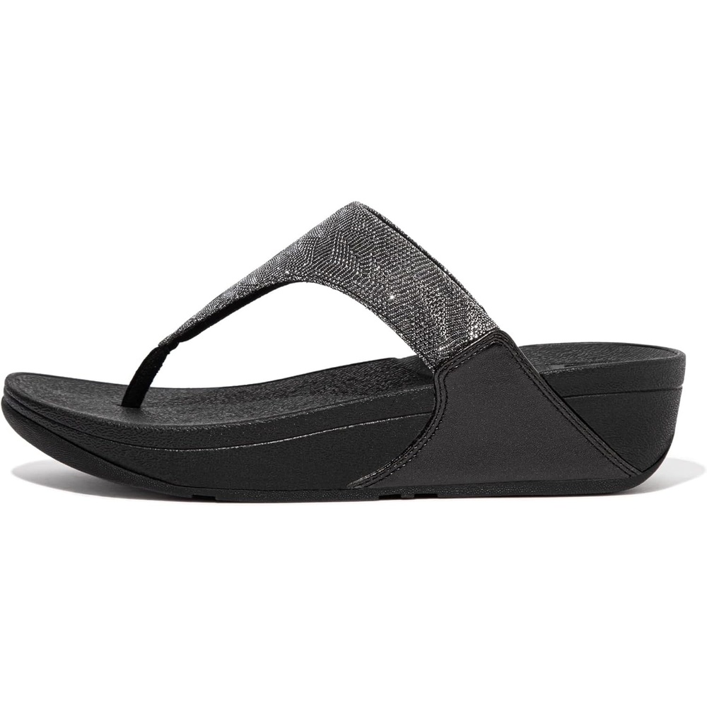image:imageFitFlop Womens Lulu Glitz ToePost SandalBlack