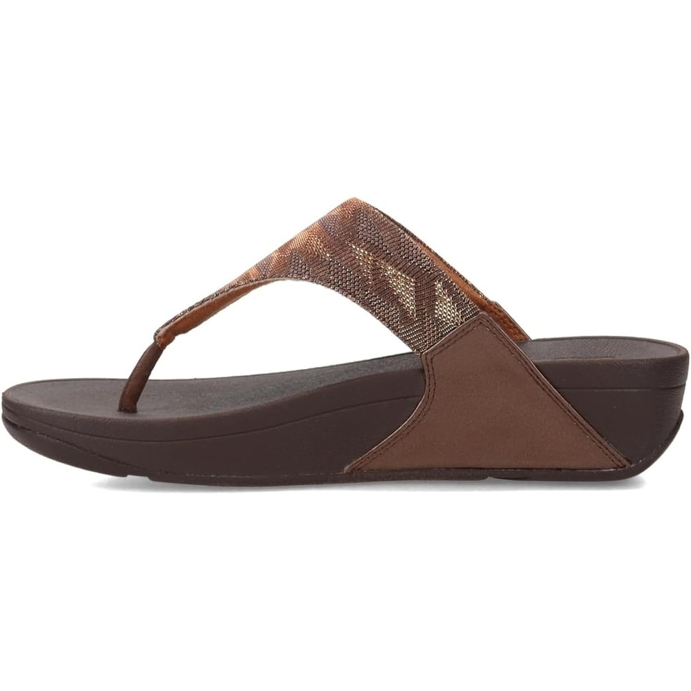 image:imageFitFlop Womens Lulu Glitz ToePost SandalChocolate Metallic