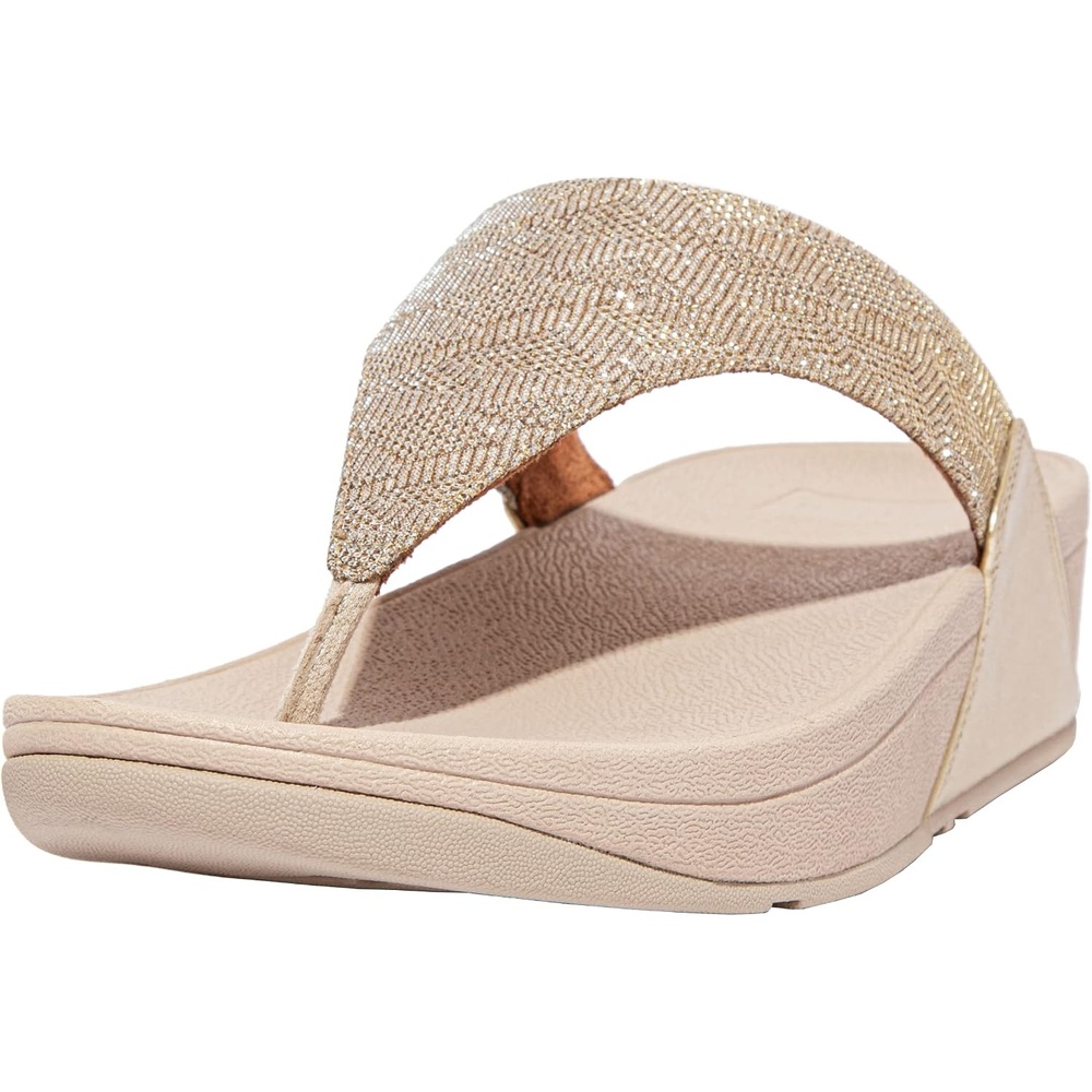 image:imageFitFlop Womens Lulu Glitz ToePost SandalPlatino