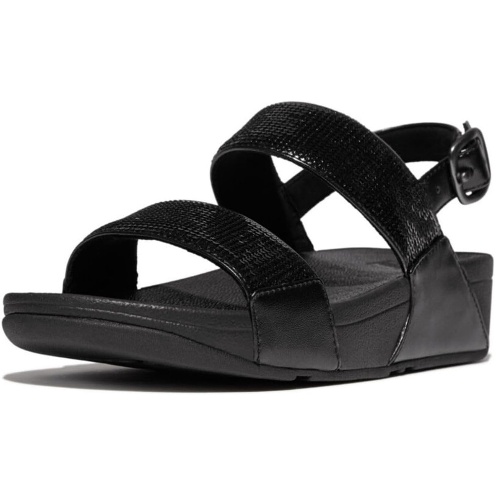 image:imageFitFlop Womens Lulu Sequin Slide Backstrap SandalAll Black