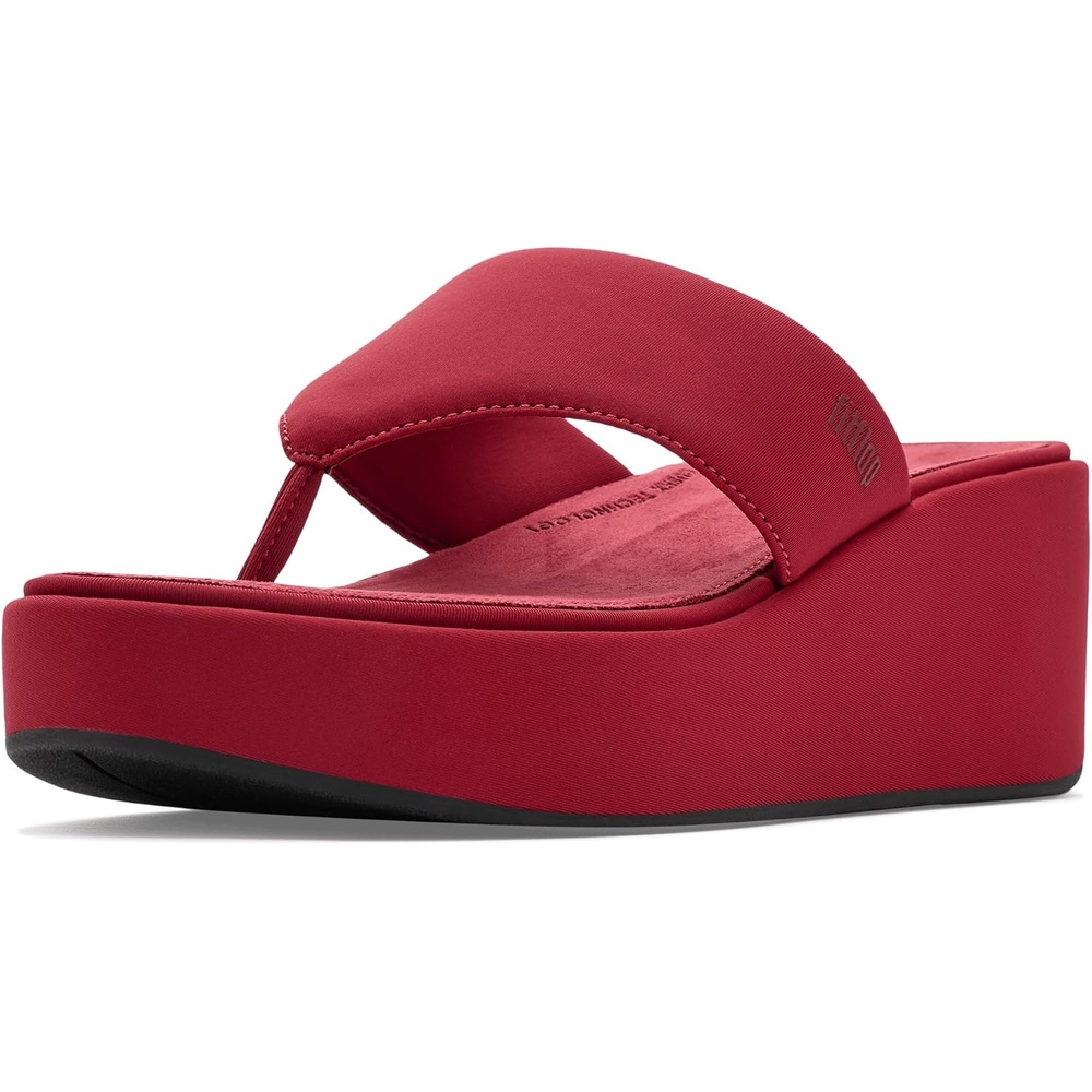 image:imageFitFlop Womens PlatFForms Wedge ToePost SandalBurnt Berry