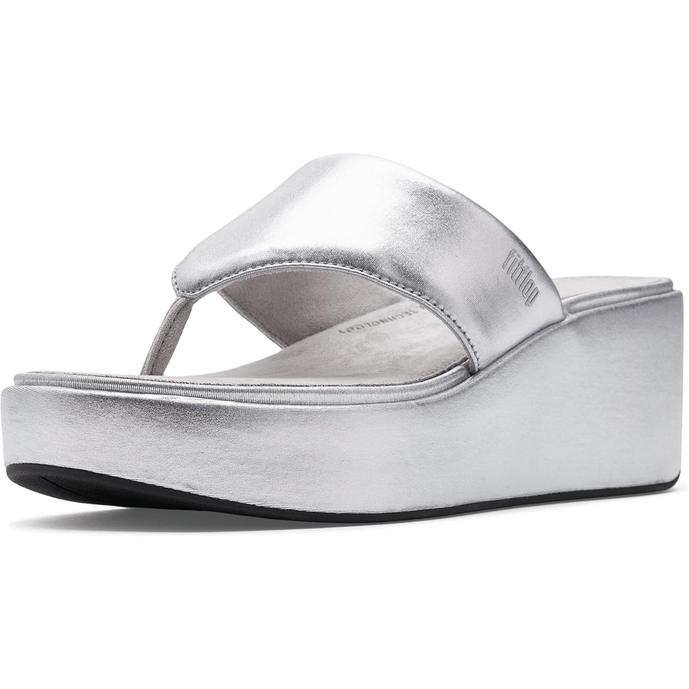 image:imageFitFlop Womens PlatFForms Wedge ToePost SandalSilver