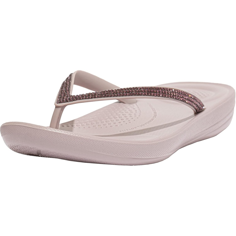 image:imageFitFlop Womens iQushion Sparkle Ergonomic Flip Flops for Walking Lightweight Waterproof Cushioned Thong Sandals for Women with Non Slip Bottom and Arch Support  Lightweight Waterproof Walking Sandals wCushioned Comfort amp Arch SupportSoft Lilac