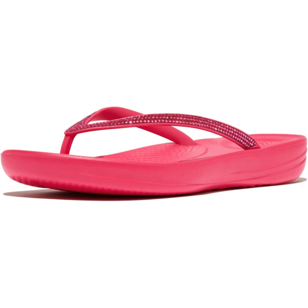 image:imageFitFlop Womens iQushion Sparkle Ergonomic Flip Flops for Walking Lightweight Waterproof Cushioned Thong Sandals for Women with Non Slip Bottom and Arch Support Lightweight Waterproof Walking Sandals wCushioned Comfort amp Arch SupportPink