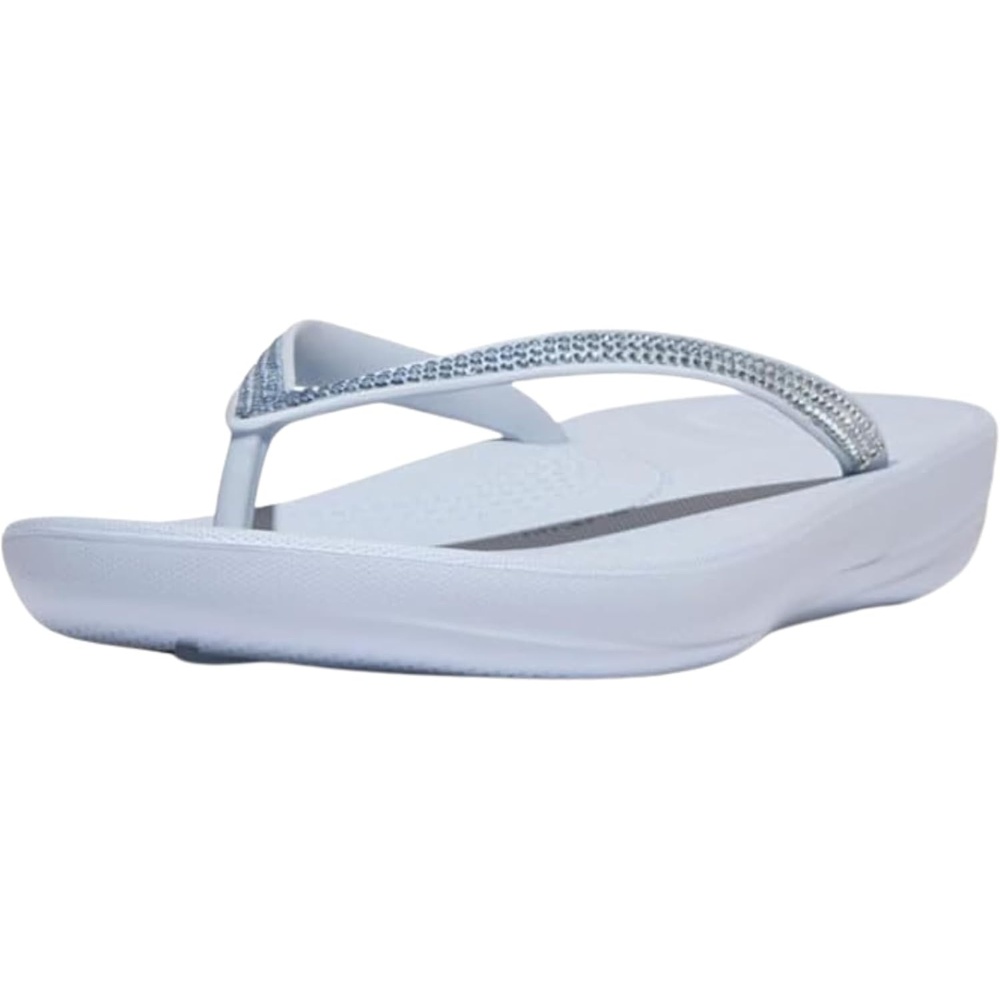 image:imageFitFlop Womens iQushion Sparkle Ergonomic Flip Flops for Walking Lightweight Waterproof Cushioned Thong Sandals for Women with Non Slip Bottom and Arch Support Lightweight Waterproof Walking Sandals wCushioned Comfort amp Arch SupportSkywash Blue