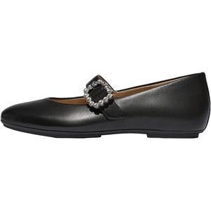 FitFlop Delicato Crystal-Buckle Leather Mary Janes(Black)