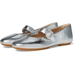 FitFlop Delicato Crystal-Buckle Leather Mary Janes(Silver)