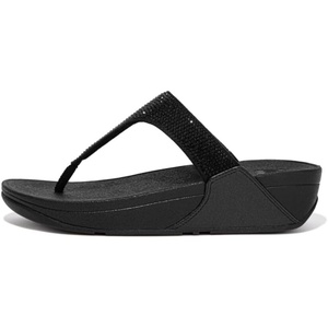 FitFlop Lulu Multi-Tonal Glitter Toe-Post Sandals(All Black)