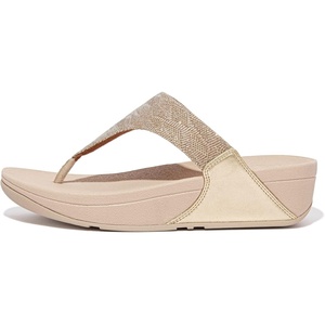 FitFlop Surfa Stripe-Webbing Toe-Post Sandals(Platino)