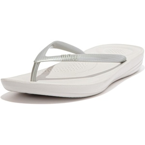 FitFlop Surfa Stripe-Webbing Toe-Post Sandals(Silver 2)