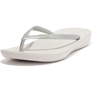 FitFlop Surfa Stripe-Webbing Toe-Post Sandals(Silver)