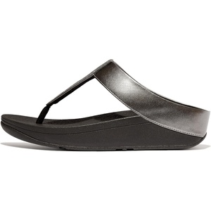 FitFlop Women’s FINO Glitterdust Metallic Toe Post Flip Flop Sandal(Grey)