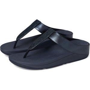 FitFlop Women’s, Fino Glitterdust Toe-Post Sandal(Midnight Navy)