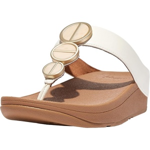 FitFlop Women’s LULU Suede Toe-Post Sandals | Lightweight Summer Walking Sandals with Cushioned Comfort, Arch Support & Grip(Cream)