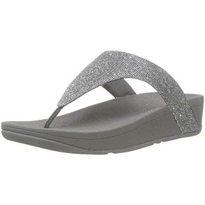 FitFlop Women’s LULU Suede Toe-Post Sandals | Lightweight Summer Walking Sandals with Cushioned Comfort, Arch Support & Grip(Grey Pewter 054)