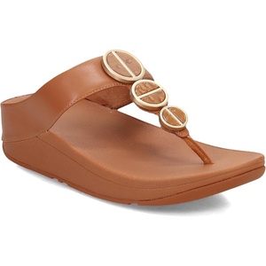FitFlop Women’s LULU Suede Toe-Post Sandals | Lightweight Summer Walking Sandals with Cushioned Comfort, Arch Support & Grip(Light Tan)