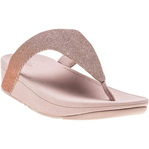 FitFlop Women’s LULU Suede Toe-Post Sandals | Lightweight Summer Walking Sandals with Cushioned Comfort, Arch Support & Grip(Pink Rose Gold 323)