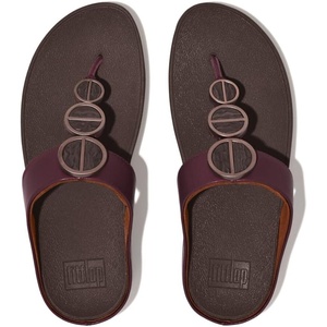 FitFlop Women’s LULU Suede Toe-Post Sandals | Lightweight Summer Walking Sandals with Cushioned Comfort, Arch Support & Grip(Plummy)