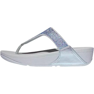 FitFlop Women’s Lulu Crystal Embellished Toe-Post Sandals(Quiet Blue)