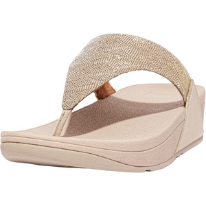 FitFlop Women’s Lulu Glitz Toe-Post Sandal(Platino)