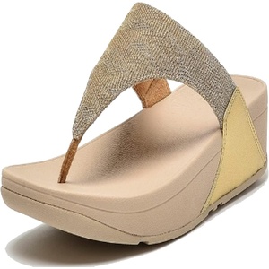 FitFlop Women’s Lulu Glitz Toe-Post Sandal(Platinum)
