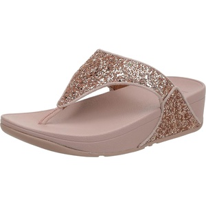 FitFlop Women’s Lulu Glitz Toe-Post Sandal(Red Purple Other Combi)