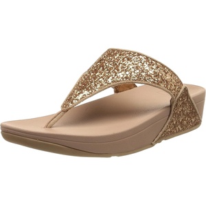FitFlop Women’s Lulu Glitz Toe-Post Sandal(Rose Gold)