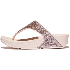 FitFlop Women’s Lulu Multi-Tonal Glitter Toe-Post Sandals(Nude Rose Mix)