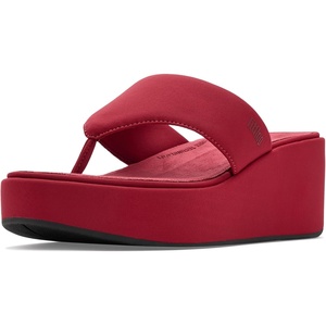 FitFlop Women’s, PlatFForms Wedge Toe-Post Sandal(Burnt Berry)