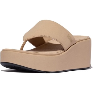 FitFlop Women’s, PlatFForms Wedge Toe-Post Sandal(Classic Beige)
