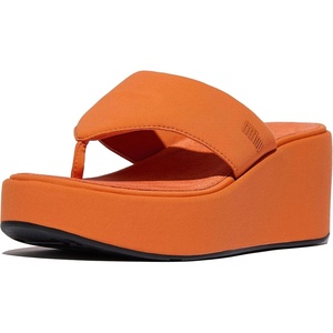 FitFlop Women’s, PlatFForms Wedge Toe-Post Sandal(Satsuma)