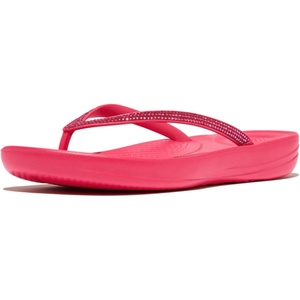 FitFlop Womens iQushion Sparkle Ergonomic Flip Flops for Walking, Lightweight Waterproof Cushioned Thong Sandals for Women with Non Slip Bottom and Arch Support | Lightweight Waterproof Walking Sandals w/Cushioned Comfort & Arch Support(Pink)